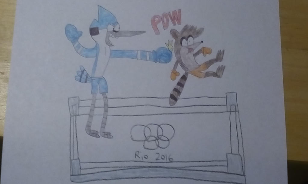 Mordecai and Rigby Playing Boxing by SmashGamer16 on DeviantArt