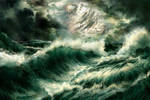 Stormy Seas of an Earth Like Moon by Valinakova