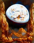 A City in Space, on a Moon the mass of Genemede... by Valinakova