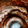 Eye of the Storm of a Low Pressure Jovian Storm