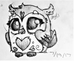 Daily Drawing 2: Heart Owl