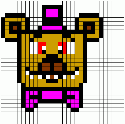 Editing Nightmare Fredbear - Free online pixel art drawing tool