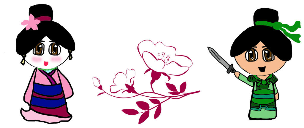 Chibi Mulan and Ping by KayAndSharArtwork on DeviantArt