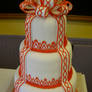 Red and White wedding cake