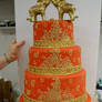 Red Indian wedding cake