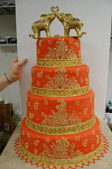 Red Indian wedding cake