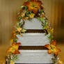 Fall themed wedding cake