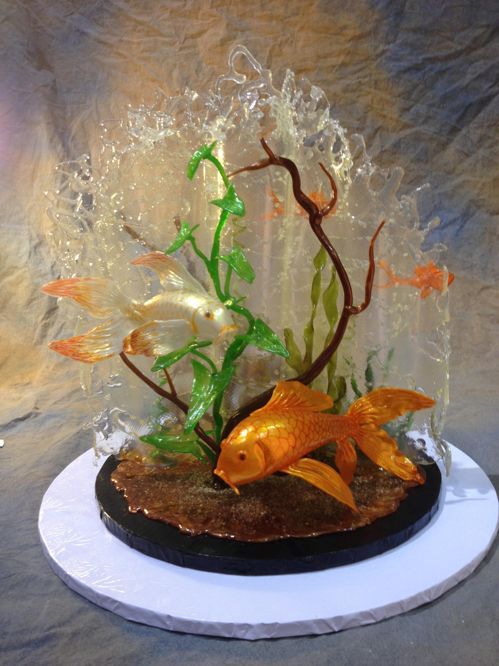 Koi Pond Sugar Art Piece