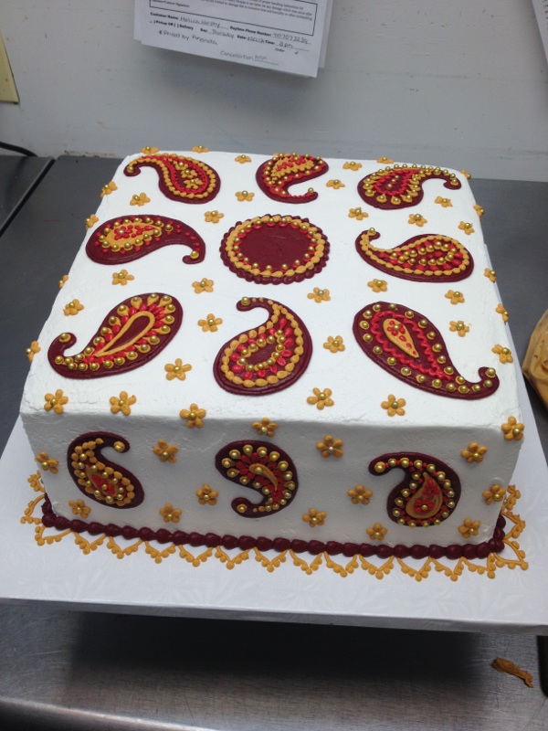 Indian Paisley Birthday Cake