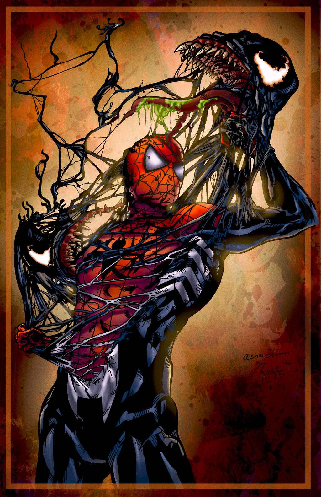 Spiderman vs. Venom - Colored