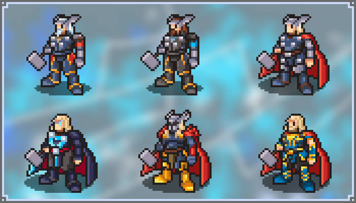 Marvel Rivals Thor made on the GBA artstyle by Grima42 on DeviantArt