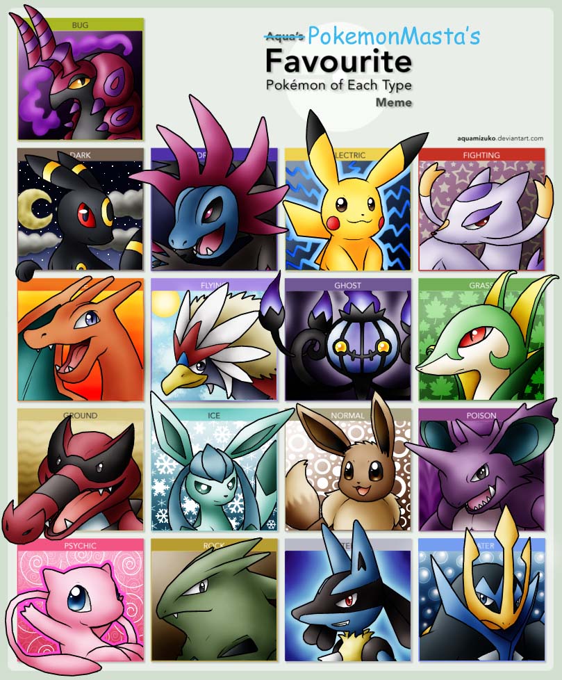 My favourite pokemon types! by DreamyNormy on DeviantArt