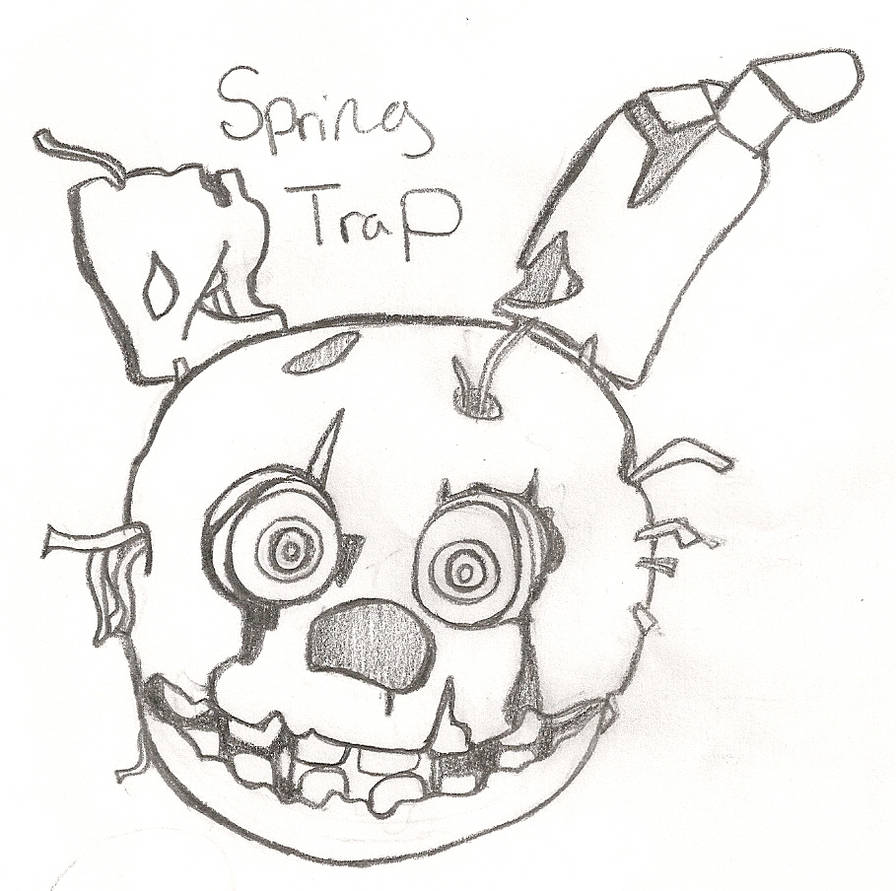 Springtrap Head shot (sketch) by purplelover7 on DeviantArt