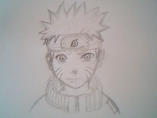 Pencil sketch of Naruto