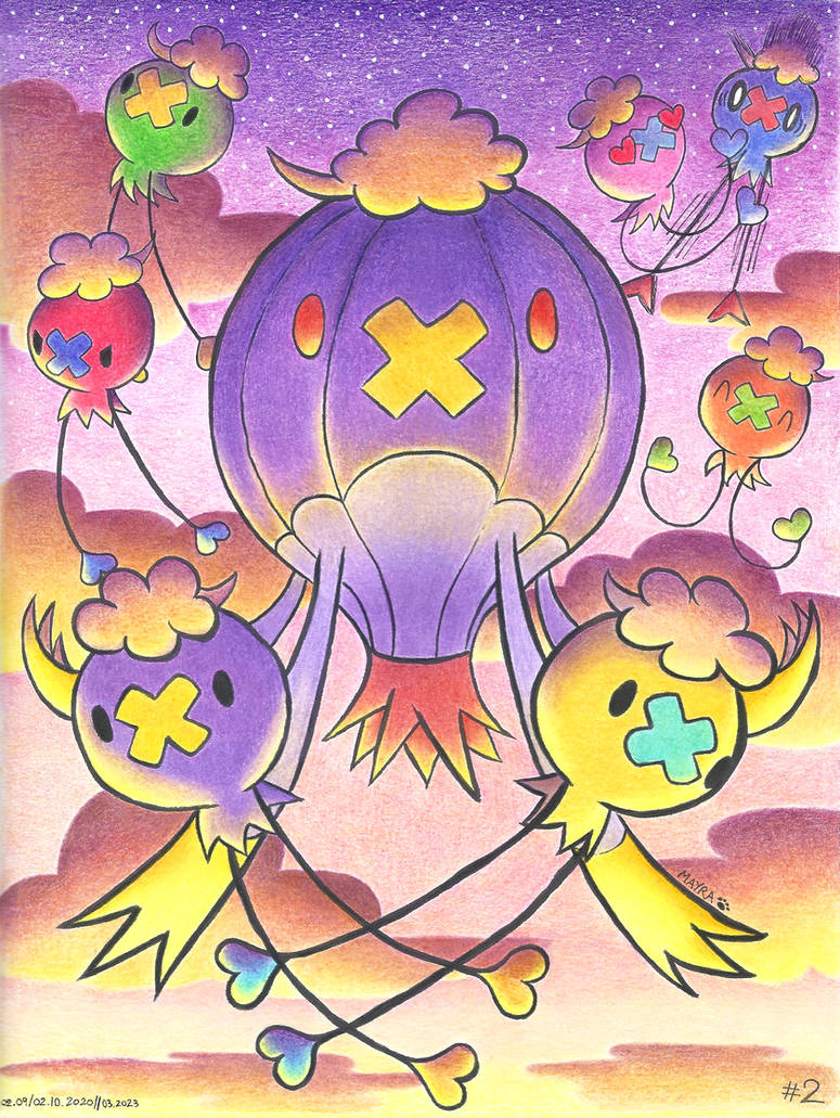 Everybody Explode Now Inktober 2020 - 02 Drifloon Drifblim by Momobana on DeviantArt