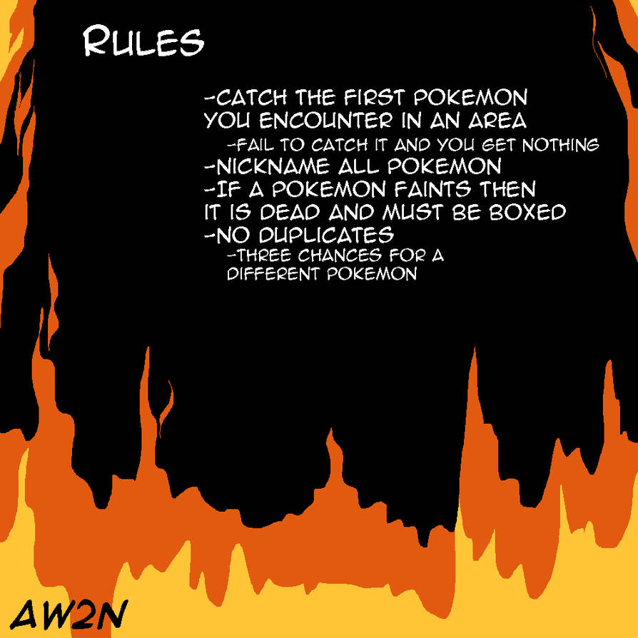 Archie Rule Archie's White 2 Nuzlocke: Rules by rocketterrier on DeviantArt