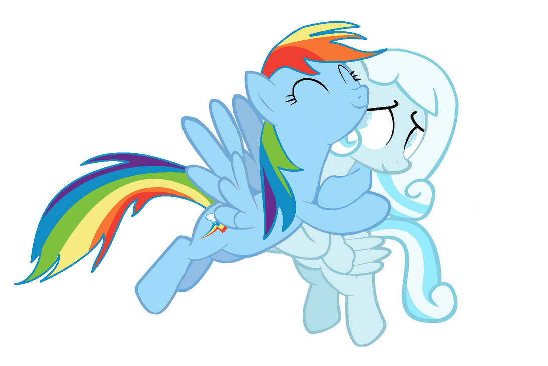 Rainbow Dash and SnowDrop Hugs Victor