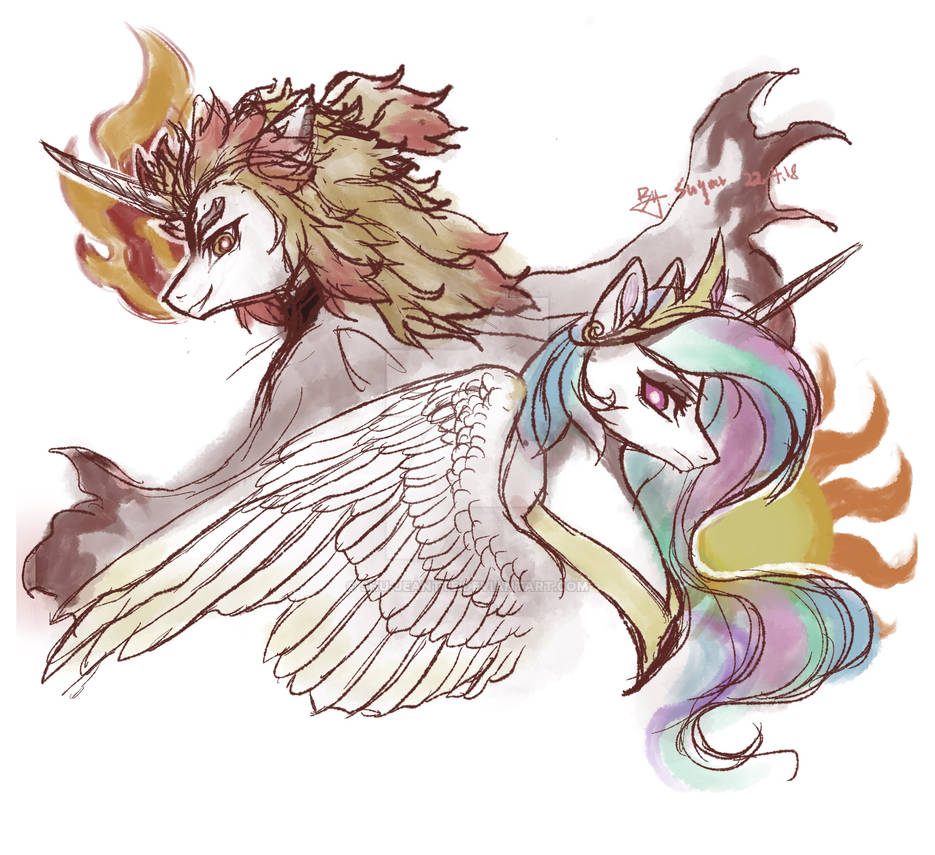 Rengoku Kyoujurou and Princess Celestia by Shu-jeantte on DeviantArt