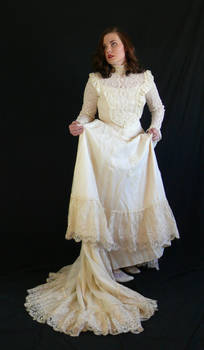 victorian dress with train