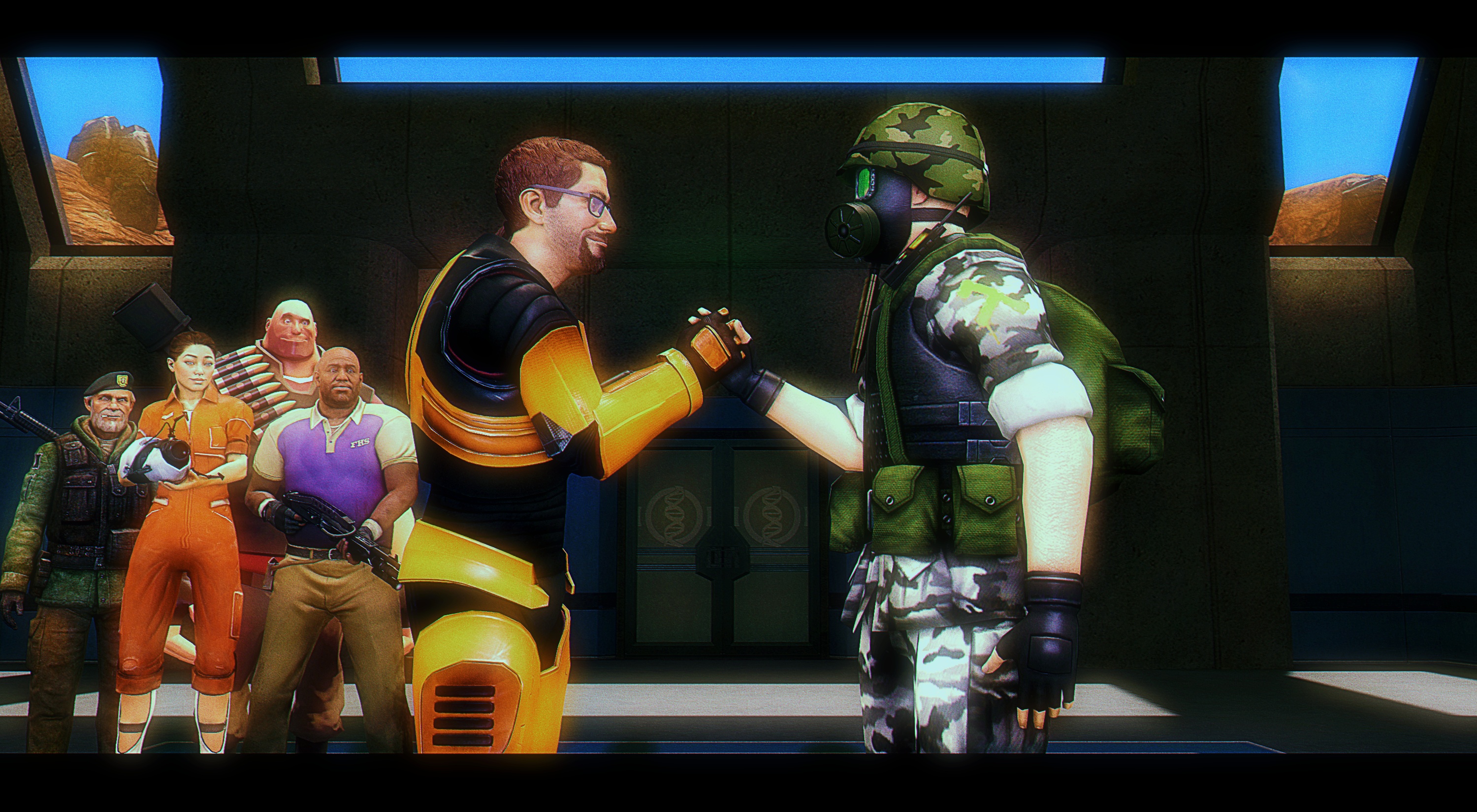 Gordon Freeman Deviantart (SFM) Gordon Freeman Meet Adrian Shephard by OrangeSoda63 on DeviantArt