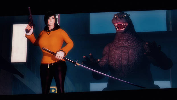 (SFM) Katana Girl Vs Godzilla