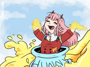 zero two as winnie the pooh