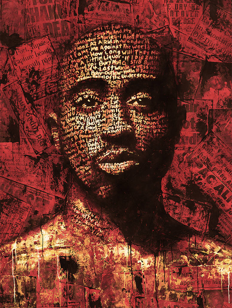 Tupac Shakur - Hand painted typography portrait by CrisWicksArt on ...