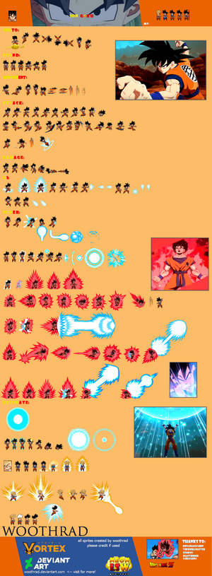 Son Goku (Saiyan Saga) sprite sheet