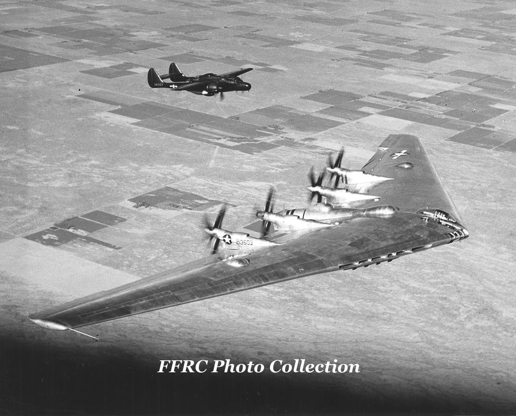 XB-35 42-13603 with chase aircraft P-61C 43-8322