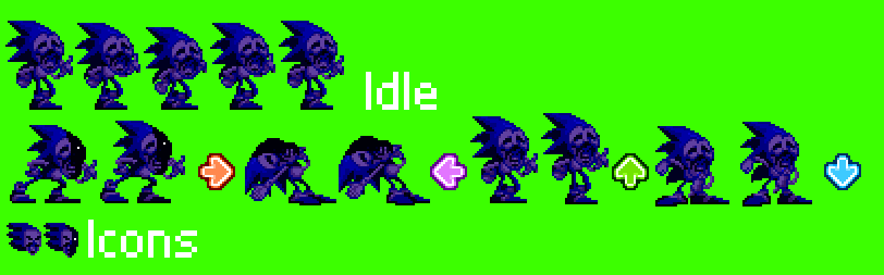 Majin Sonic (FNF version) sprite for Fire Emblem Builder, Fun Is Infinite  / Majin Sonic