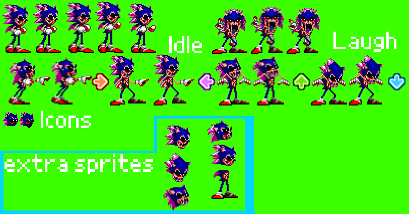 Majin sonic sprite sheet V2 by 3-BingoBingo on DeviantArt