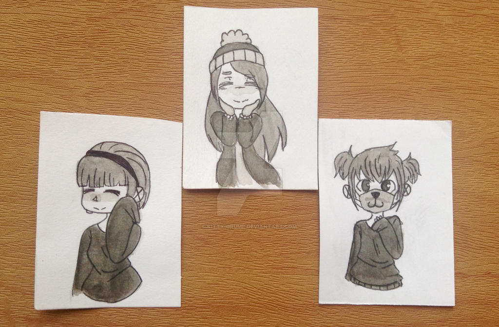 Traditional Ink chibis by Kitty-grump on DeviantArt