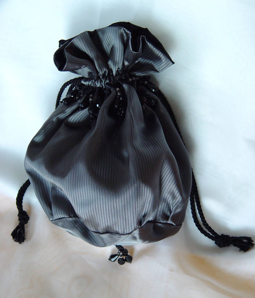 Silver silk reticule with black beads by magic-needle on DeviantArt