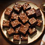 Nice large Plate of Yummy Brownies