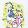 .:SM3DW: Cat Peach and Cat Rosalina:.