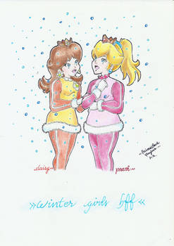 .:Peach and Daisy Winter style: