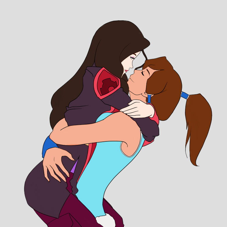 Korra and Asami being cuties (colored!)