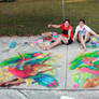 Rainbow Chalk Birds 2