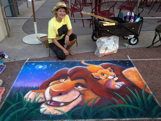 Lion King Under The Stars Chalk w/ artist by charfade