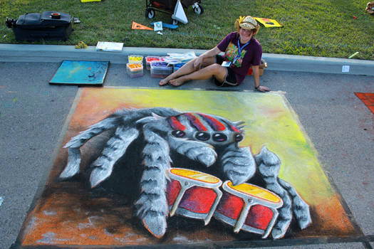 Spider Meme Chalk Art 2