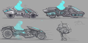 Futruistic Vehicle Sketches