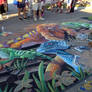 Endangered Iguanas Chalk Art 1