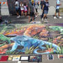 Endangered Iguanas Chalk Art 2