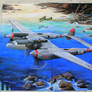 LockHeed P-38 Lighting, Battle Axe Chalk Art