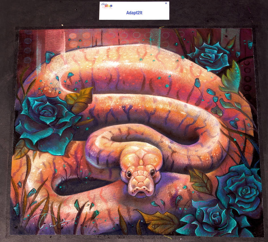 Ball Python Snake Chalk Art by charfade Ball Python Snake Chalk Art by charfade