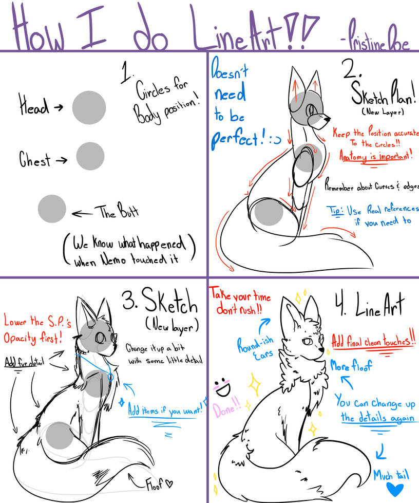 How I do lineArt! (Such Bad Tutorial) by Bombay-Boba on DeviantArt