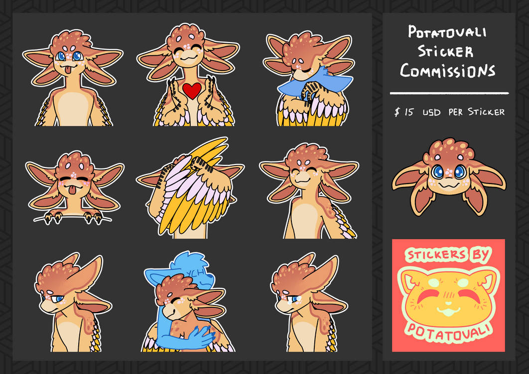 Sticker Commissions Sticker Commissions 2022 by potatovali on DeviantArt