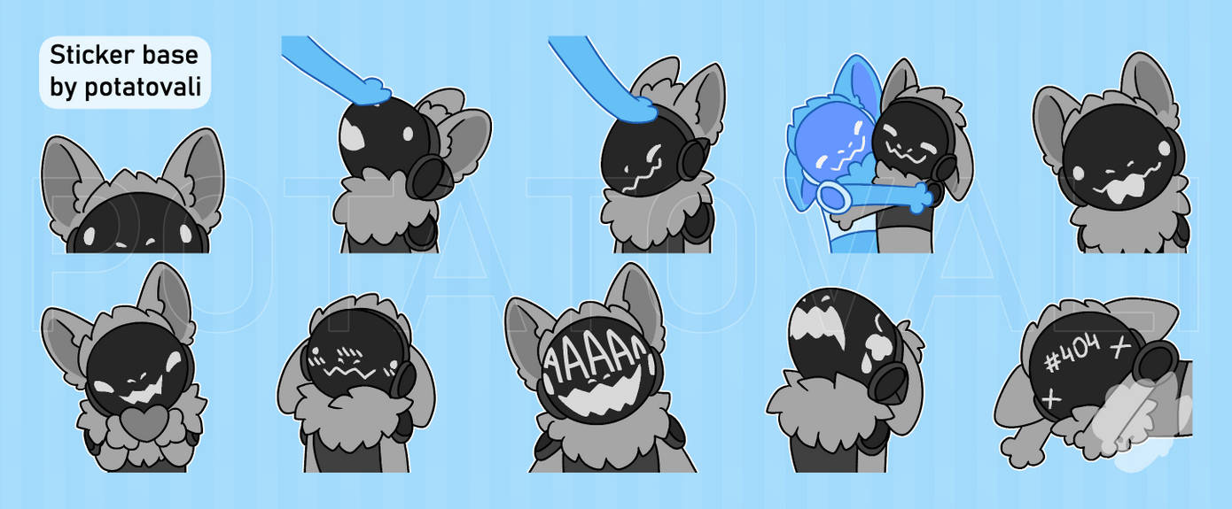 Protogen Sticker Base - Pack1 by potatovali on DeviantArt