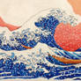 The great Wave off Kanagawa at Suunset