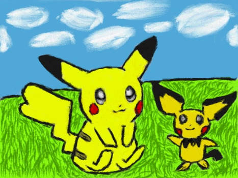 Pikachu and Pichu (color)